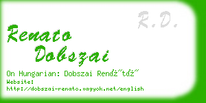 renato dobszai business card